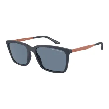 ARMANI EXCHANGEAE Acetate Metal Square Sunglasses Men's Blue