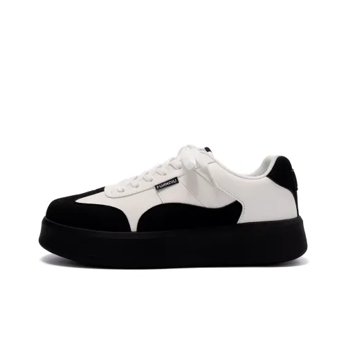 HUANQIU Anti Slip Wear Resistant Low Top Skateboard Shoes Men's White Black