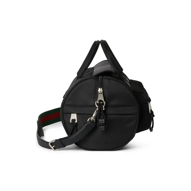 GUCCI Nylon One Shoulder Crossbody Handbag, Travel Bag Medium Size Men's Black-14
