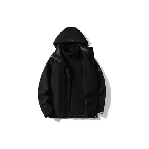 Jeep Windbreaker Jackets Men Black