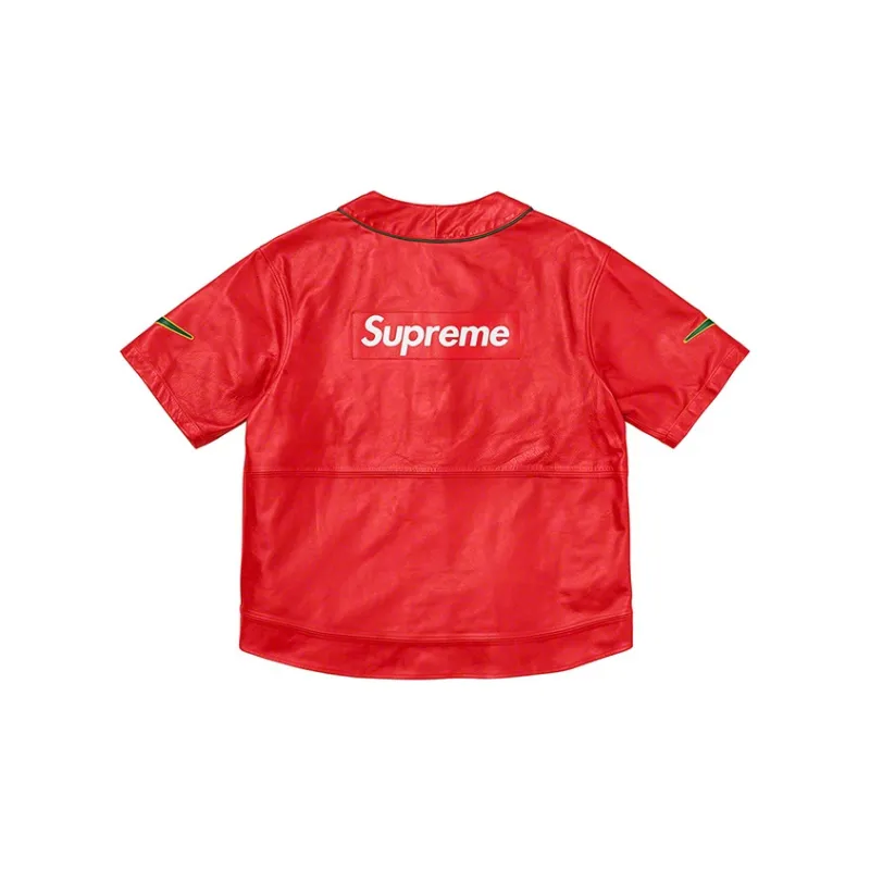 Supreme Nike Leather Baseball Jersey-1