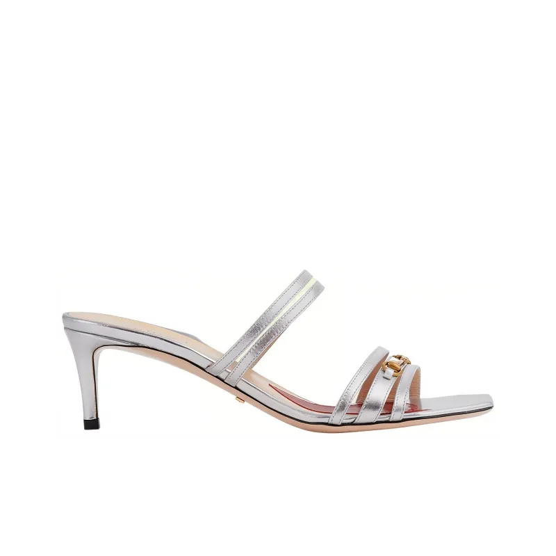 GUCCI Slide Slippers Women's Silver-1
