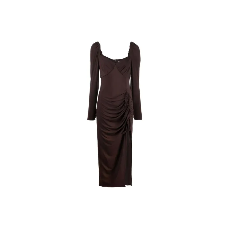 Self portrait Long Sleeved Dresses Women's Brown-2