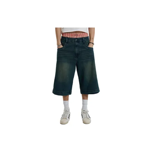 Jaded London Denim Shorts Unisex Spray Green