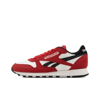 Reebok Classic Leather Anti Slip Wear Resistant Low Top Running Shoes Unisex Red White