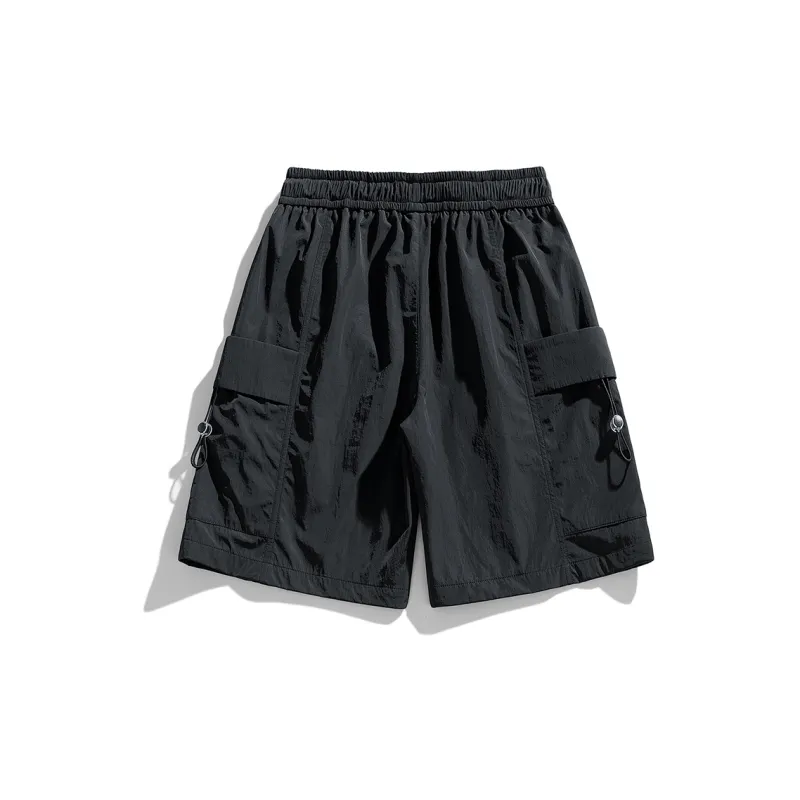 PAINT STAIN Cargo Shorts Unisex Black-1