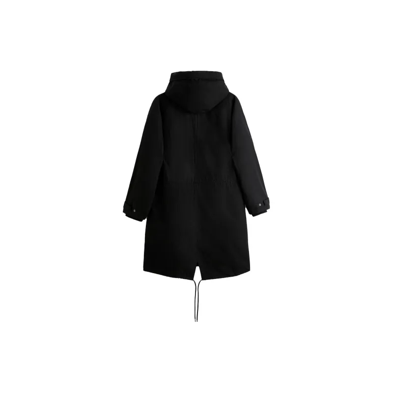 ZARA Trench Coats Men Black-1