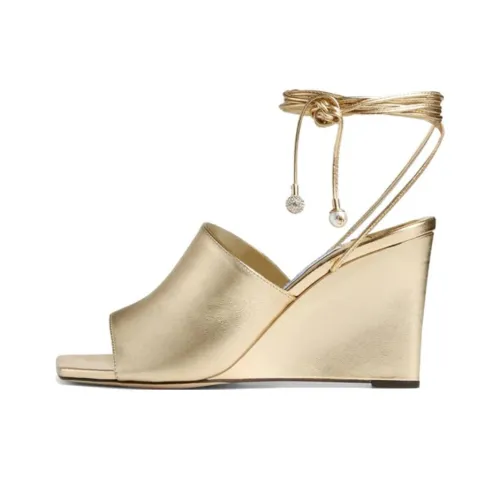 Jimmy Choo Elyna Metallic Wedge Sandals