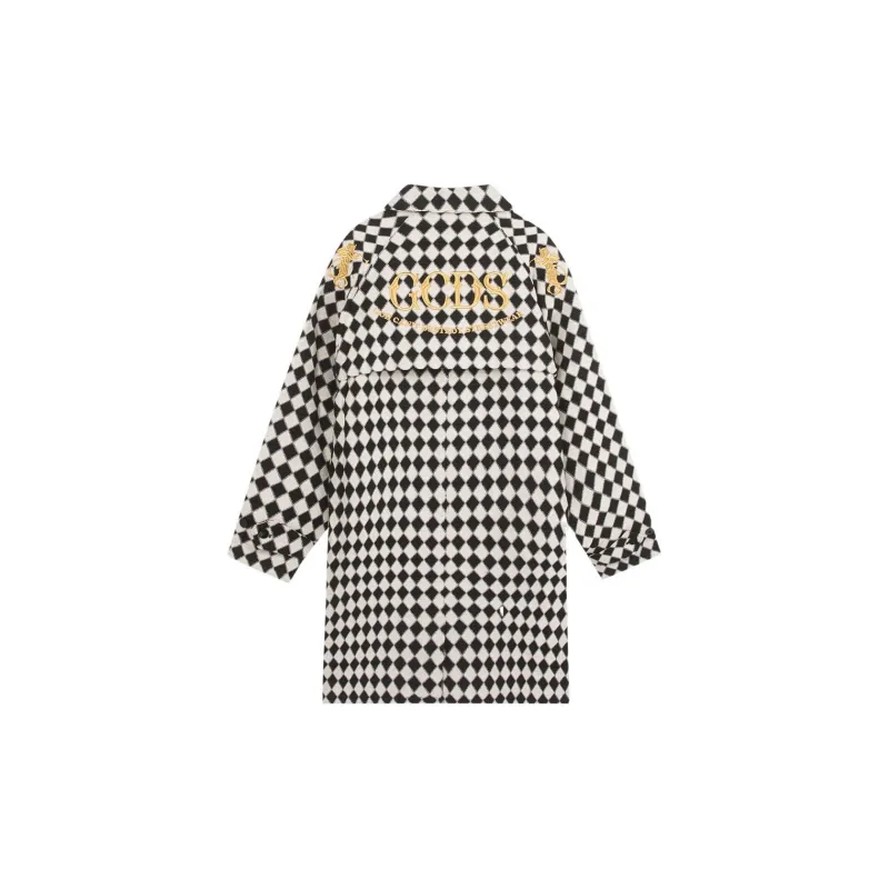 GCDS Coats Men Black White Plaid-1