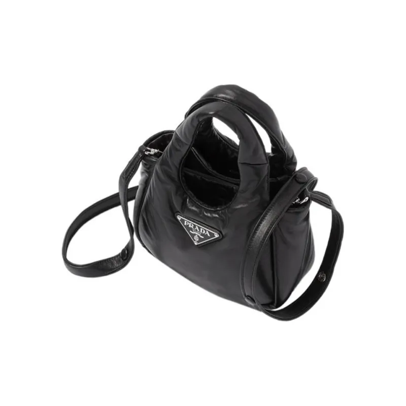 PRADA Small Padded Soft Nappa Leather Bag Black-1