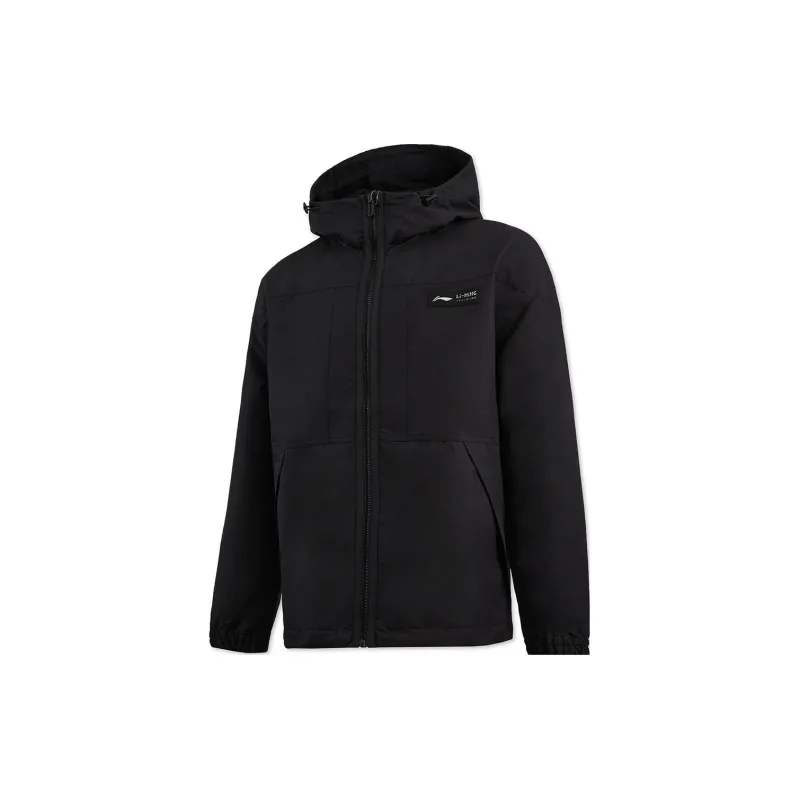 LiNing Fitness Series Men's Long Trench Coat Fall Collection Men's Black-2
