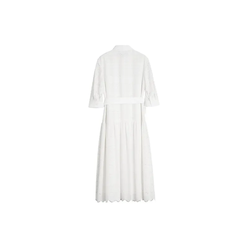 ELLE Summer Short Sleeved Skirt Women's White-1