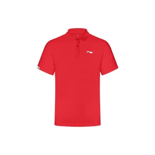 LINING Badminton Series Polo Shirts Men Bull Red