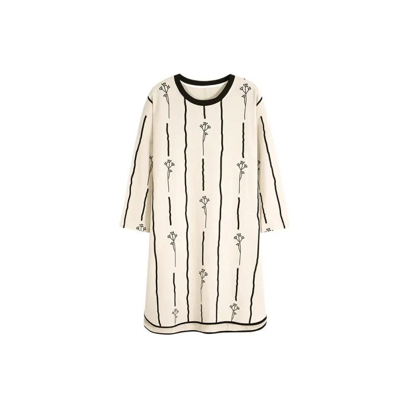 MIIOW Nightgown Women's Light Skin Stripes-0