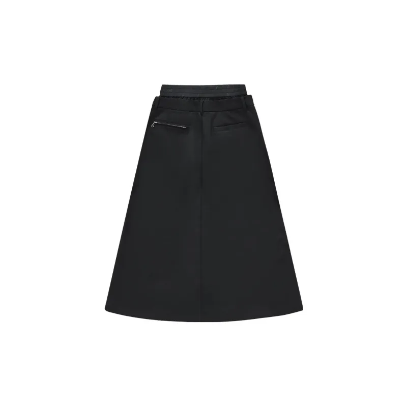 Beams X FILA FUSION Casual Long Skirts Women's Jet Black-1