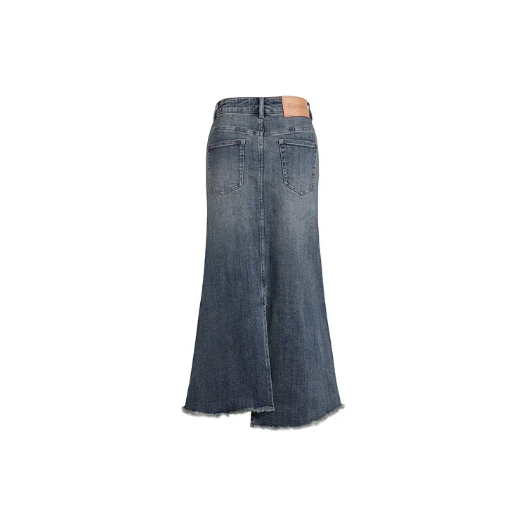 LIUREGALI Denim Long Skirt Women's-1
