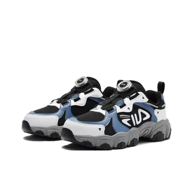 FILA KIDS FLUID TD Anti Slip Wear Resistant Low Top Kids' Running Shoes Blue White Black Unisex-2