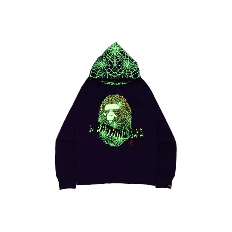 A BATHING APE Halloween Ape Head Glow In The Dark Pullover Hoodie-3