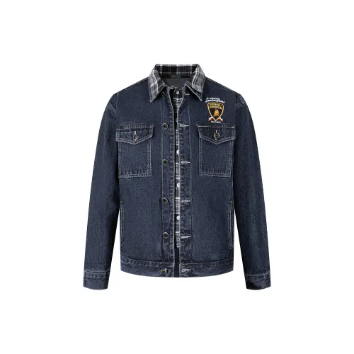 AUTOMOBILI LAMBORGHINI Denim Jackets Unisex Blue