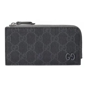 GUCCI Upreme Canvas Card Holder Unisex Dark Gray