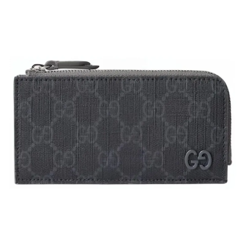 GUCCI Upreme Canvas Card Holder Unisex Dark Gray-0