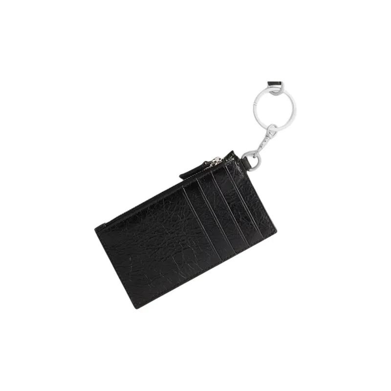 Balenciaga Arena Lambskin Card Holder Men's Black & White-2