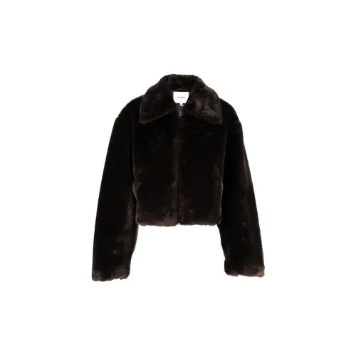 FRAME Faux-fur Cropped Jacket