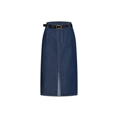 NAVIGARE Denim Long Skirts Women's Marine Blue