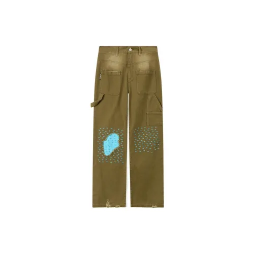 NO ONE ELSE Casual Pants Unisex Mustard Green