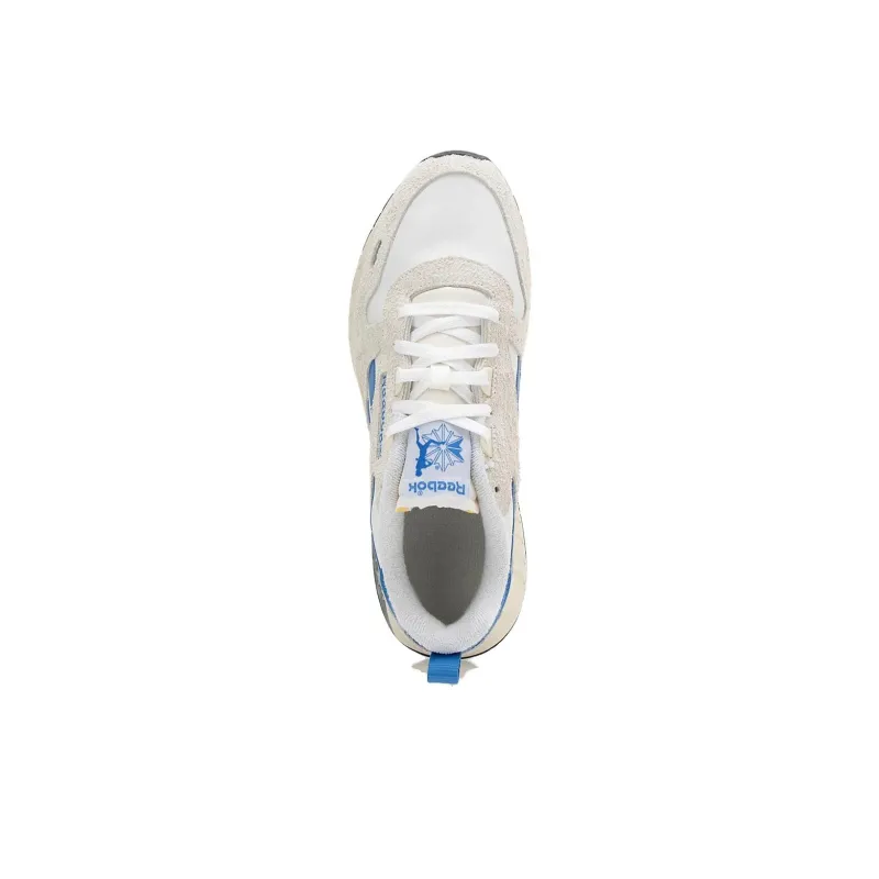 Reebok Classic Leather Anti Slip Wear Resistant Low Top Running Shoes Unisex White Gray Blue-3