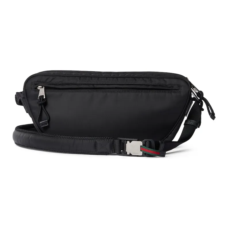 GUCCI Nylon Shoulder Bag, Crossbody Bag Small Size Men's Black-3