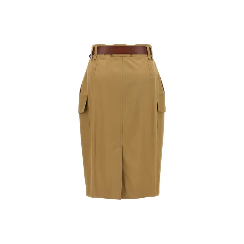 SAINT LAURENT Cassandre Skirt 'Beige Fonce'-1