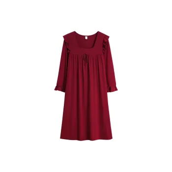 Sha Qian Nightgown Women's Maroon
