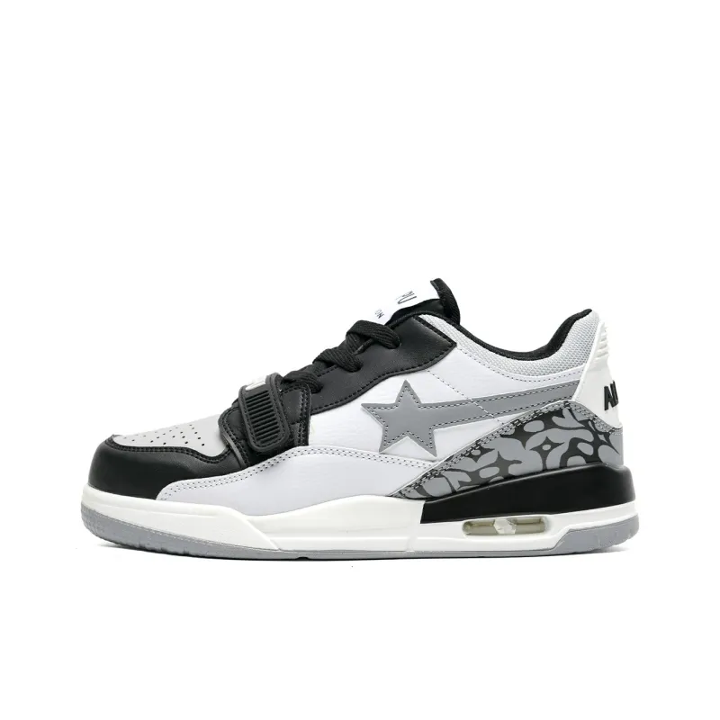 Circle Small Cushioning Coverage Height Increasing Lightweight Low Top Skateboard Shoes Unisex White Black Box Included-6