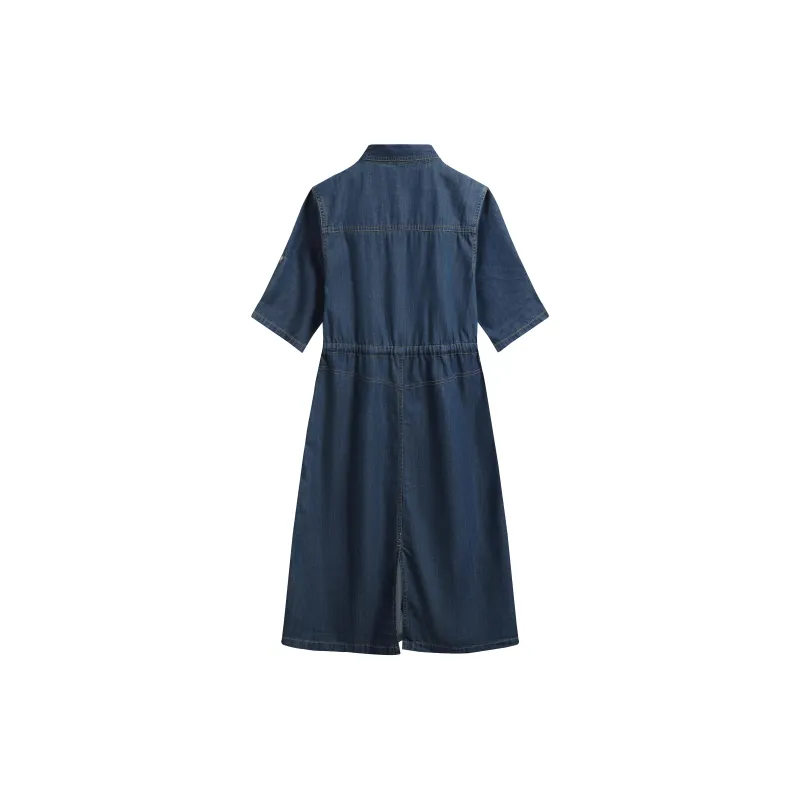 Homi+ Short-Sleeved Dresses Women's Denim Blue-1