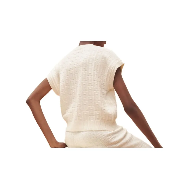 HERMES SS23 Cashmere Sweater Women's Gray White-1