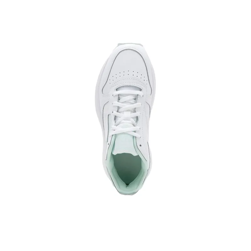 Reebok Classic Leather Anti Slip Wear Resistant Low Top Casual Shoes Unisex White Cyan-4
