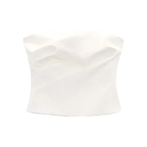 ZARA Strapless Tops Women's White