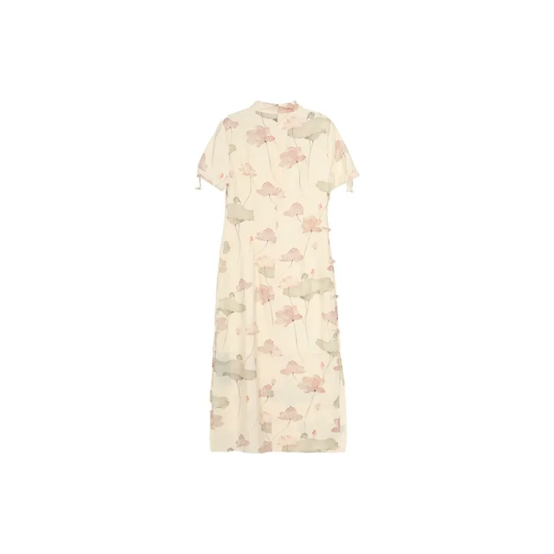 SETIROM Short Sleeved Dress Women's Pink-1