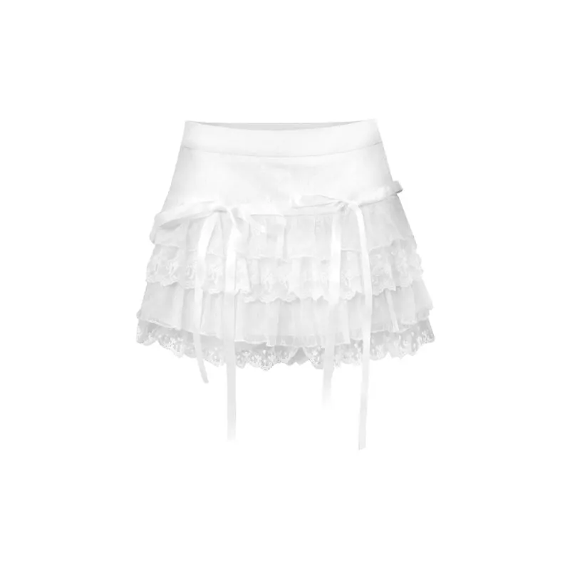 Spicy Gals Casual Short Skirts Women's White-1