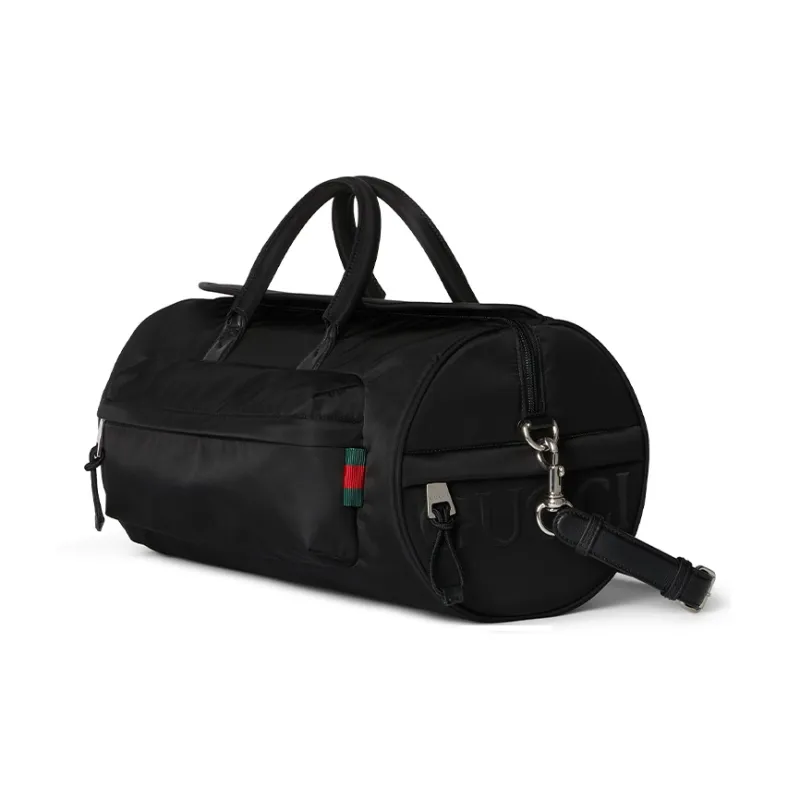 GUCCI Nylon One Shoulder Crossbody Handbag, Travel Bag Medium Size Men's Black-7