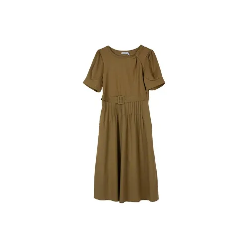 Lagogo Short-Sleeved Dresses Women's Olive Green