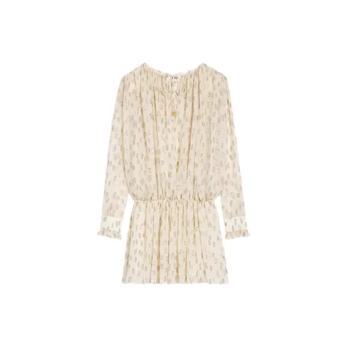 CELINE Long-Sleeved Dresses Women's Apricot Cream