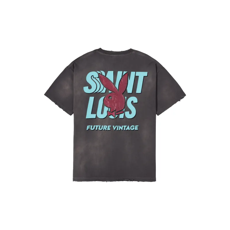 Playboy X SSSAINT LOUIS SSSAINT LOUIS X Playboy Co branded Series T Shirts Unisex Gray-1