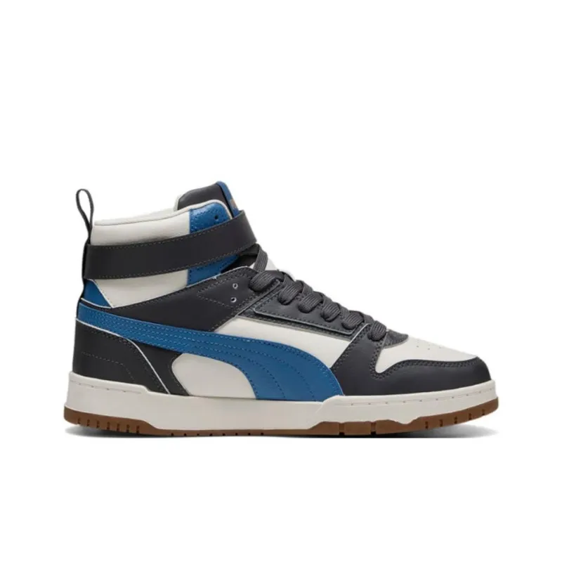 PUMA RBD Game Slip Resistant And Breathable Mid Top Skateboard Shoes Unisex White Black Blue-1