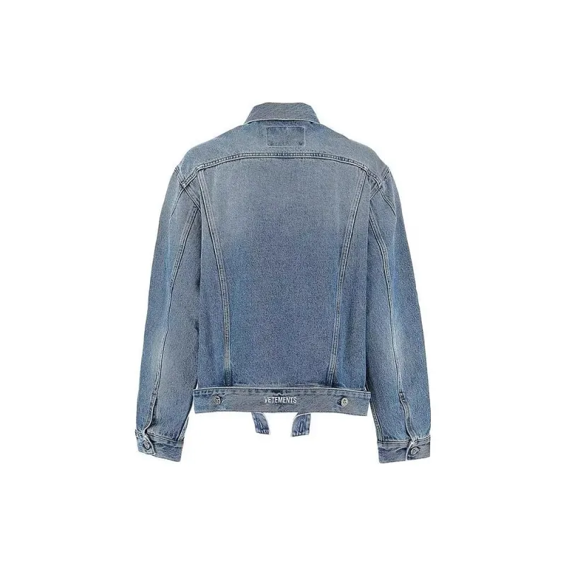 Vetements Denim Jackets Women's Sky Blue-1