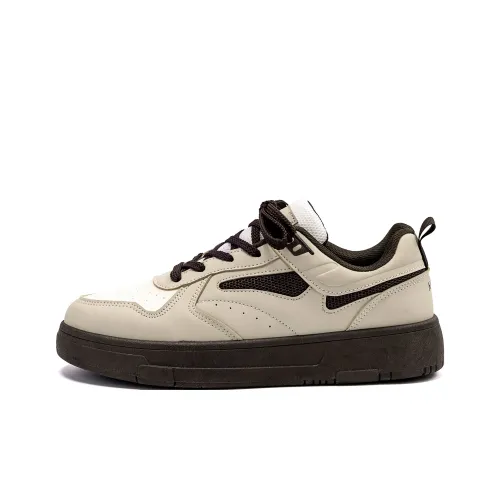 HUANQIU Height Increasing Slip Resistant Low Top Skateboard Shoes Men's Brown