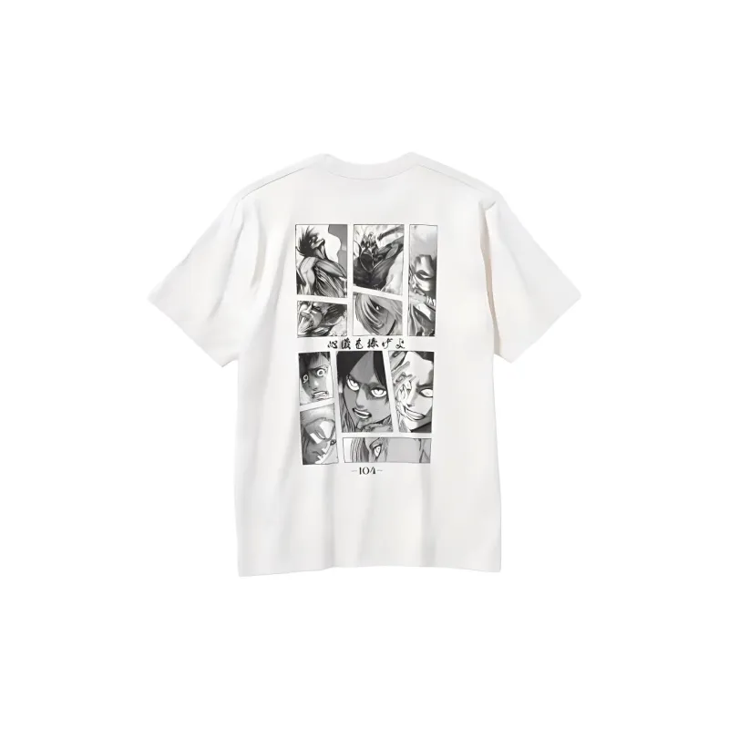UNIQLO X Attack On Titan T Shirts Unisex White-0