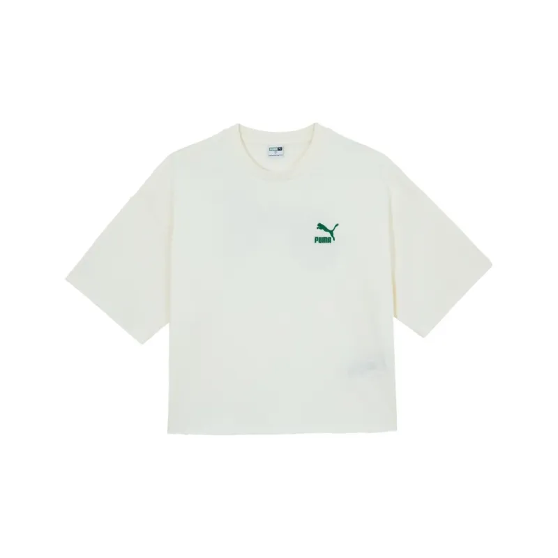 PUMA Drop Shoulder Sleeve T Shirt Women's White-1