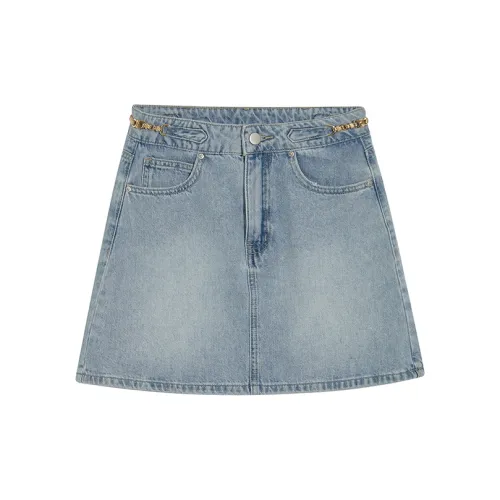 Ouyang Denim Short Skirts Women's Blue